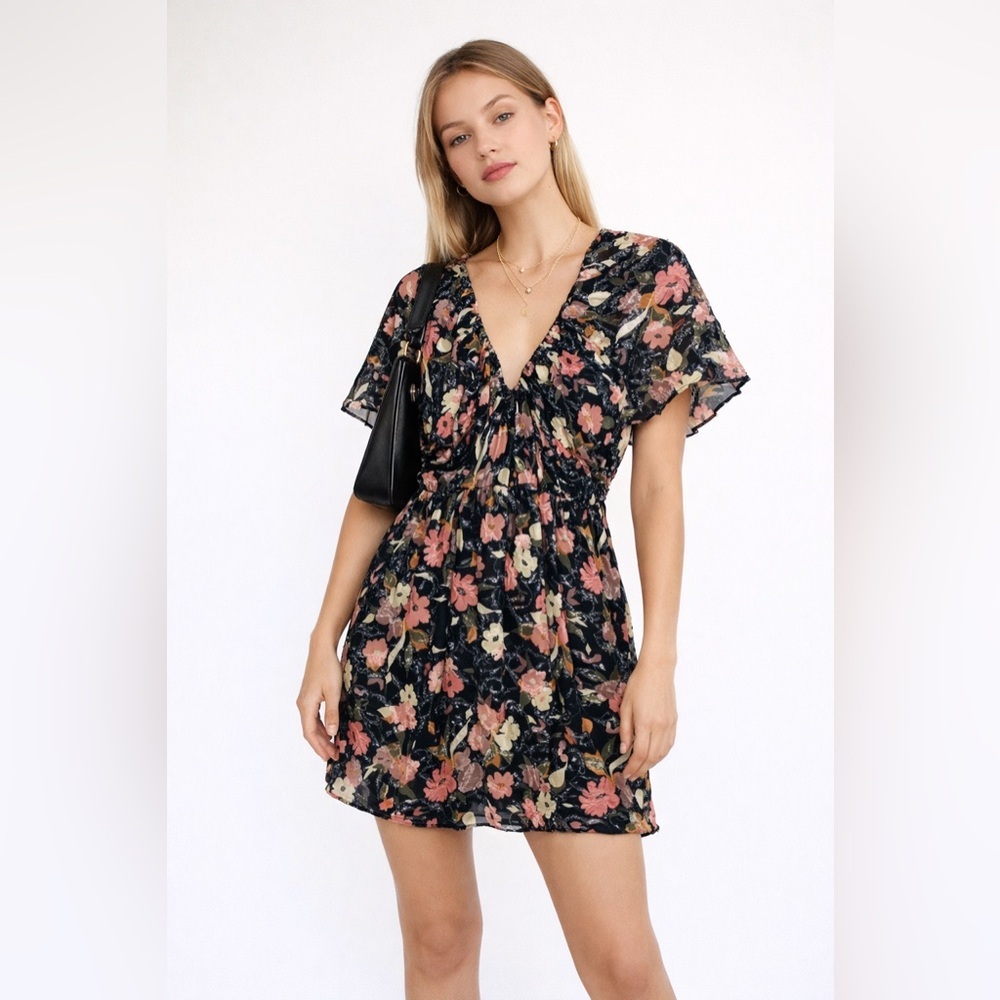 Tanya Taylor Mara Floral Fil Coupe Mini Dress